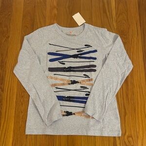 Girls long sleeve T shirt with ski motif